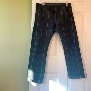 Polo Ralph Lauren varick slim straight plaid jeans 34-30